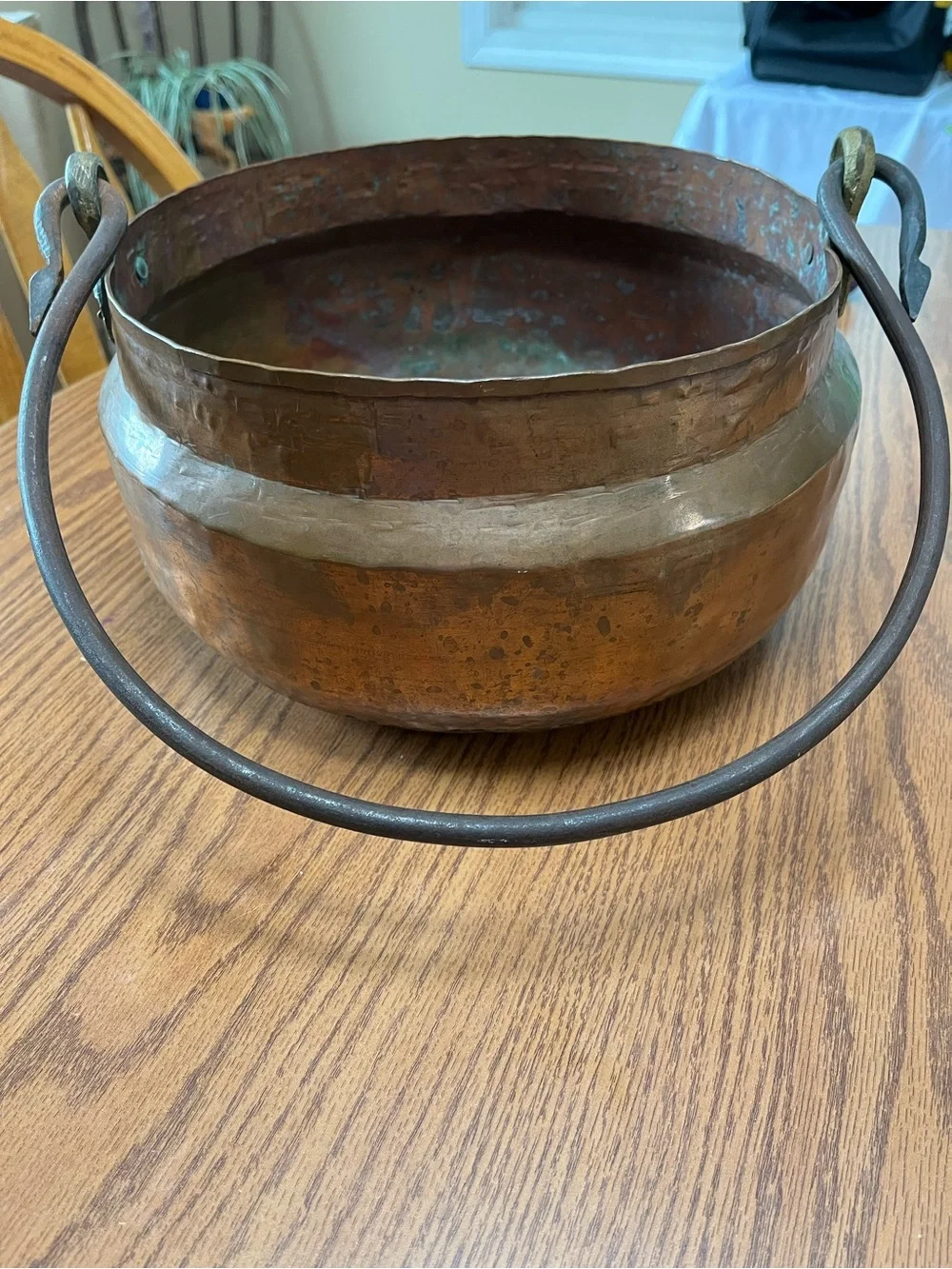 Vintage Copper Cooking Kettle with Handle - Copper Finish